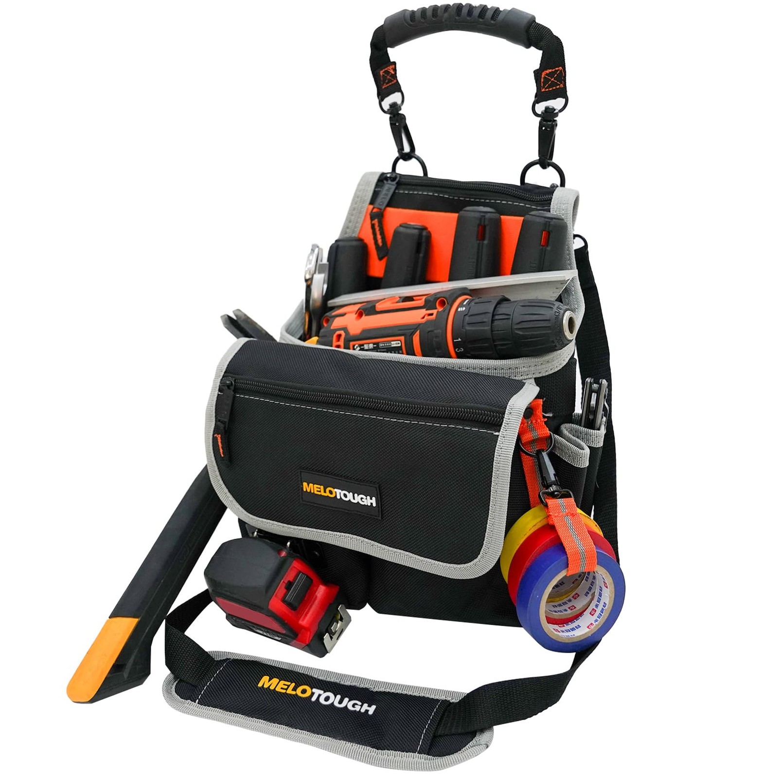 Electrician Tool Pouch Bag with Shoulder Strap 20 Pockets Tool Belt Pouch Too…