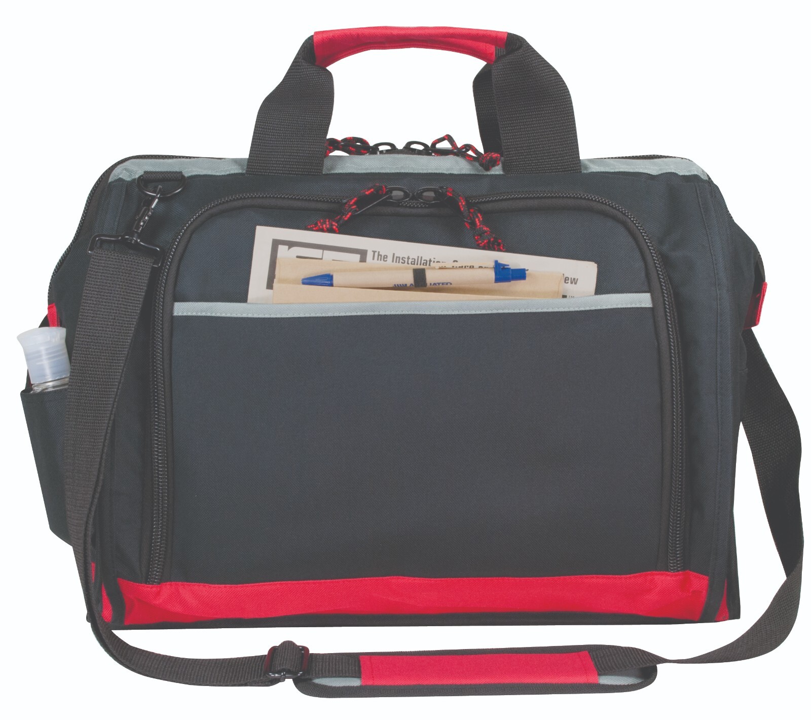 Wide Mouth TOOL BAG – 16″ inch Black/Red/Grey DELUXE