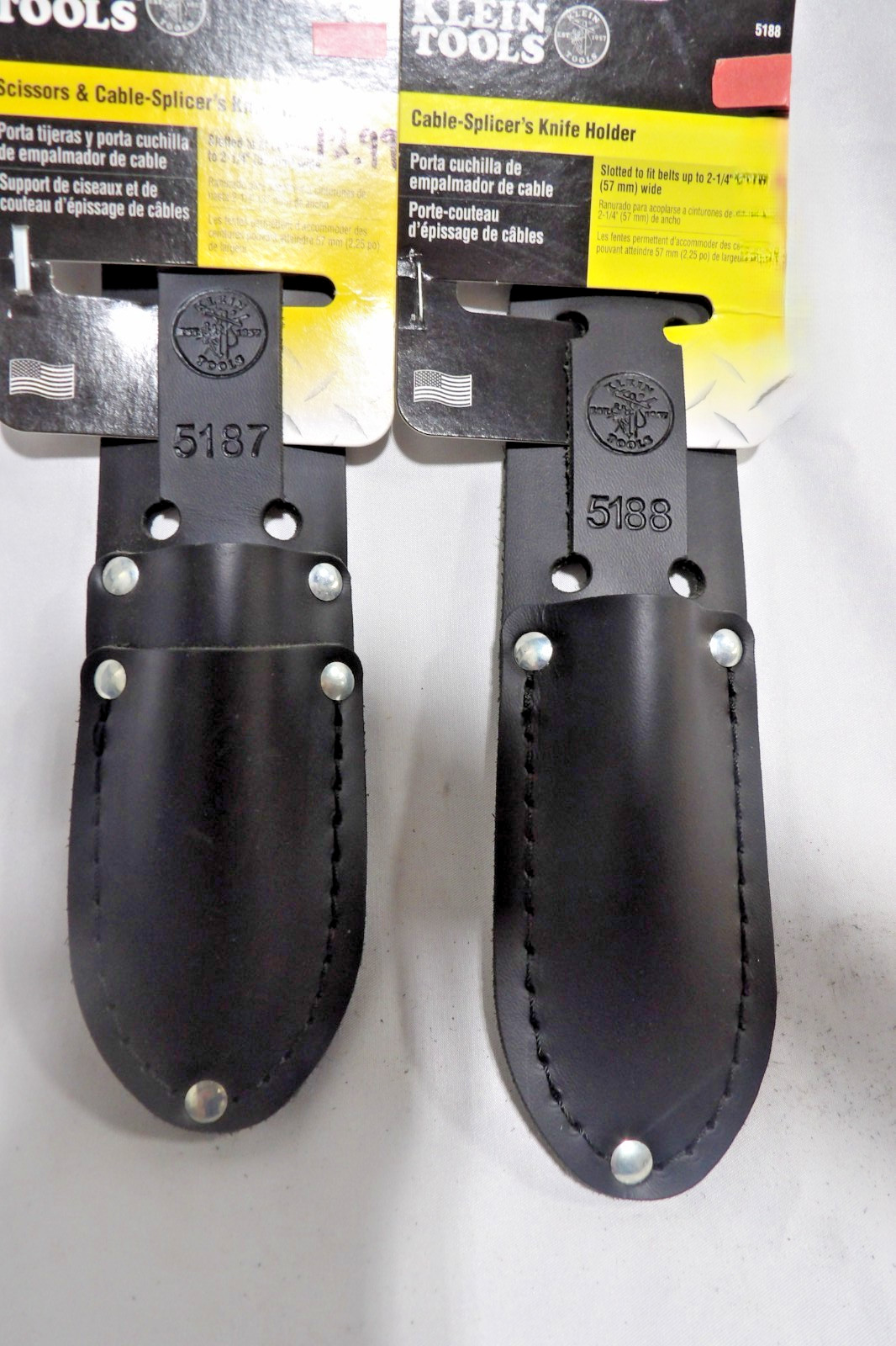 Set of two Klein Tools 5187 And 5188 Scissors and Cable-Splicer’s Knife Holder.