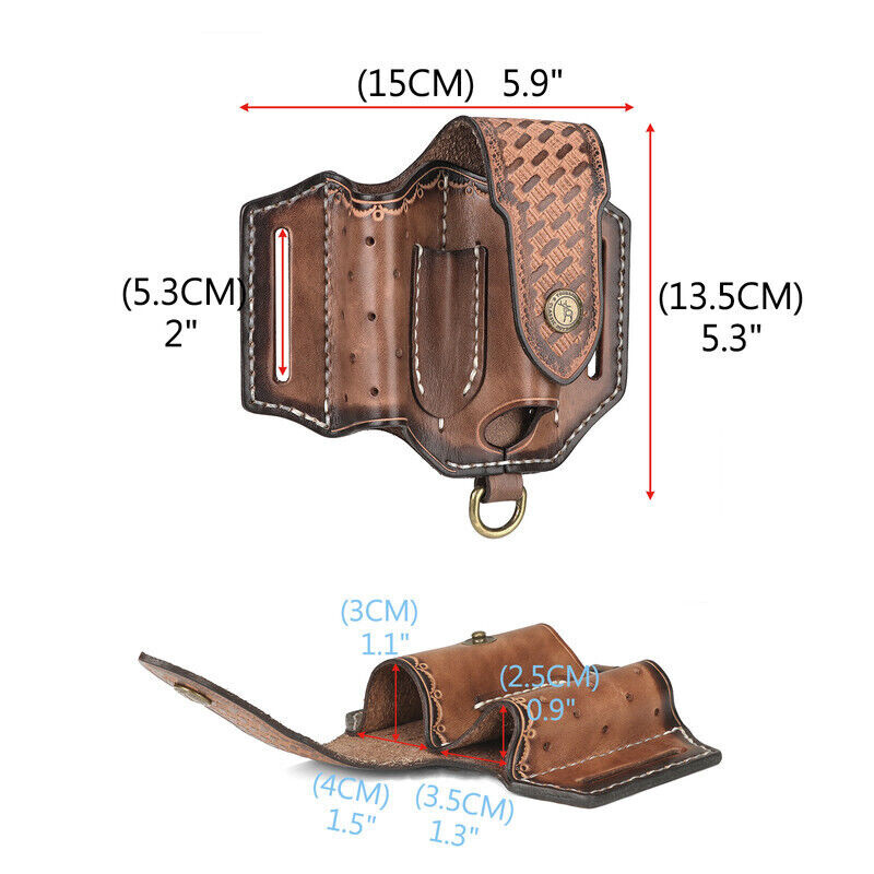 Leather Pocket Knife Sheath EDC Multitool Plier Belt Knives Pouch Tools Holster