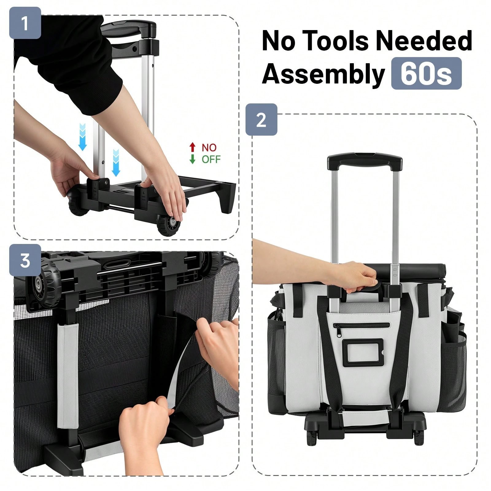 Rolling Cleaning Caddy Bag with Wheels Supplies Organizer Cart