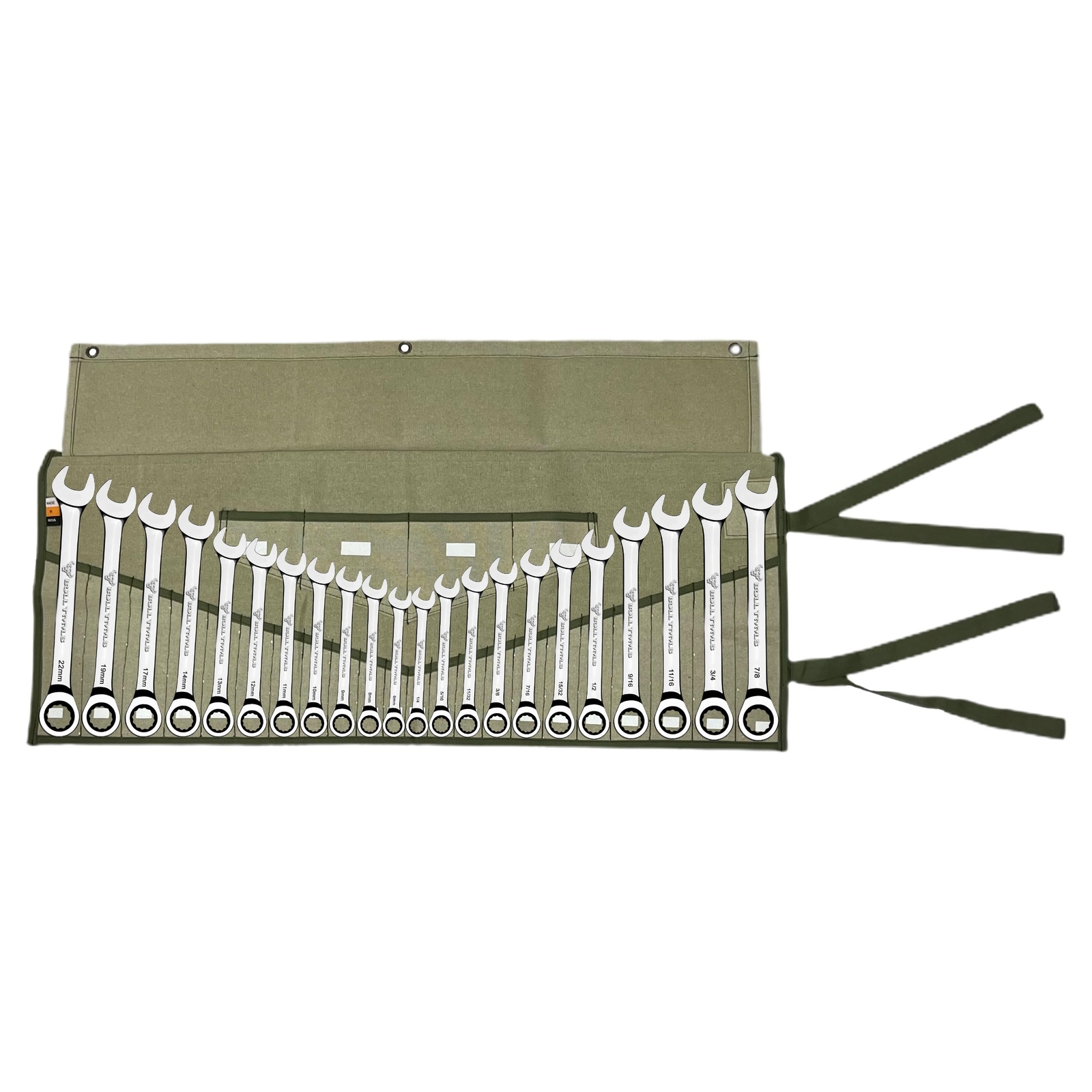 Tool Roll Organizer with 26 Pockets Durable Cotton Canvas Roll-Up Pouch