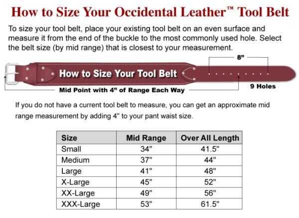 Occidental Leather 3″ Ranger Work Belt Small
