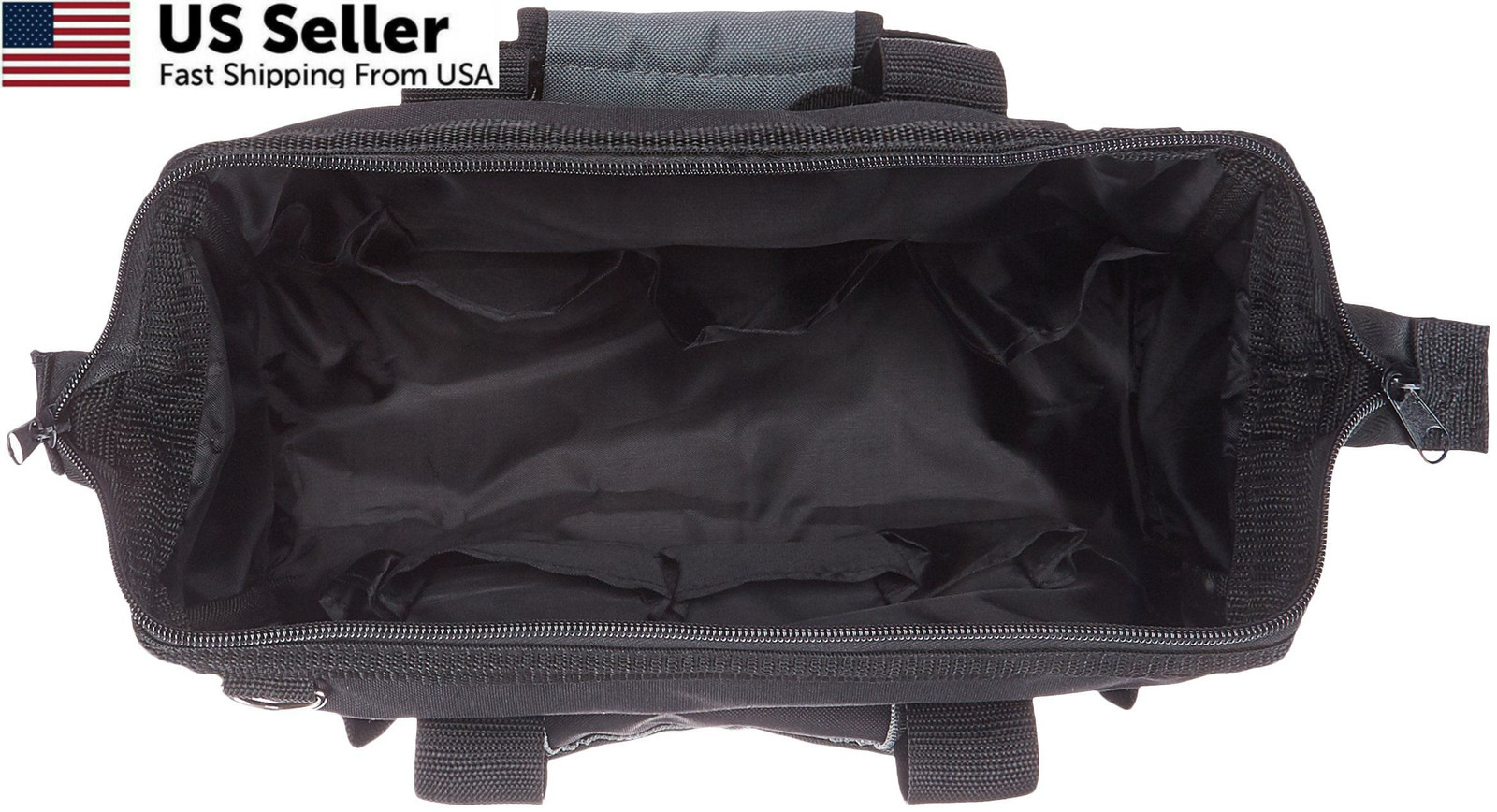 Amazon Basics Durable Wear-Resistant Tool Small Standard Bag, Black & Gray