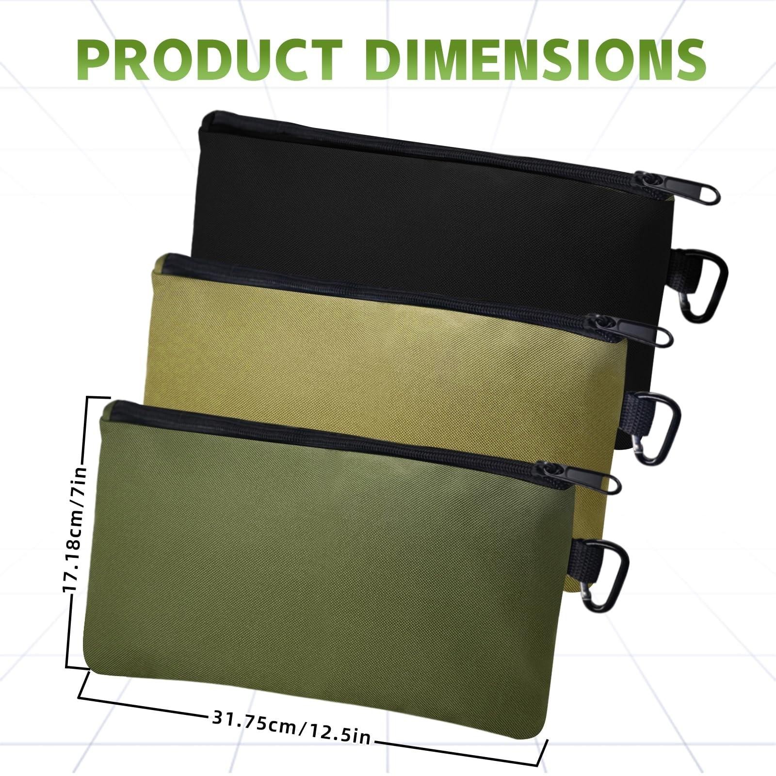 3 Pack Tool Pouch, Premium Small Tool Bag, Multipurpose Zipper Pouches
