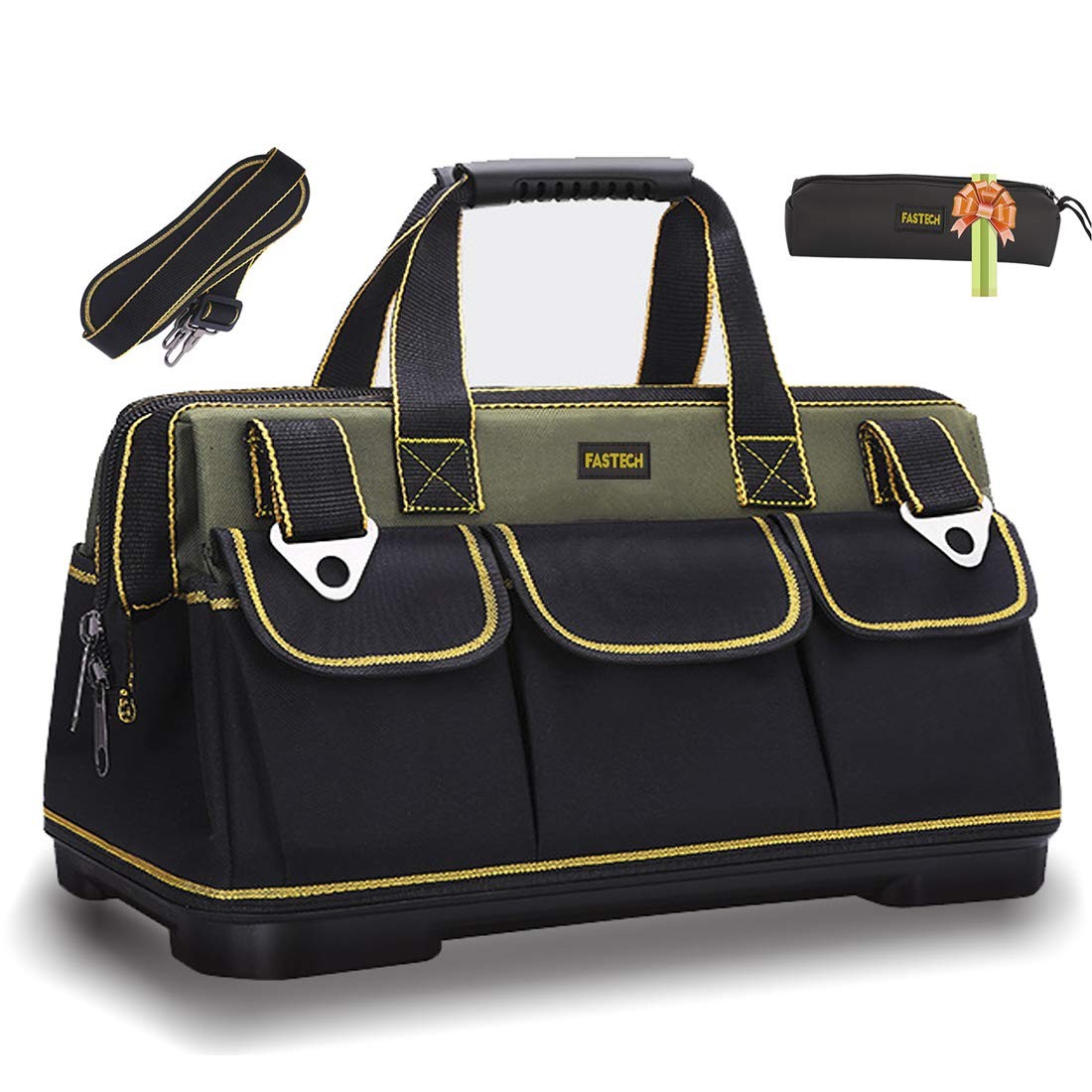 17inch Wide Mouth Tool Bag With Water Proof Molded Basewide Mouth Tool Tote Bag