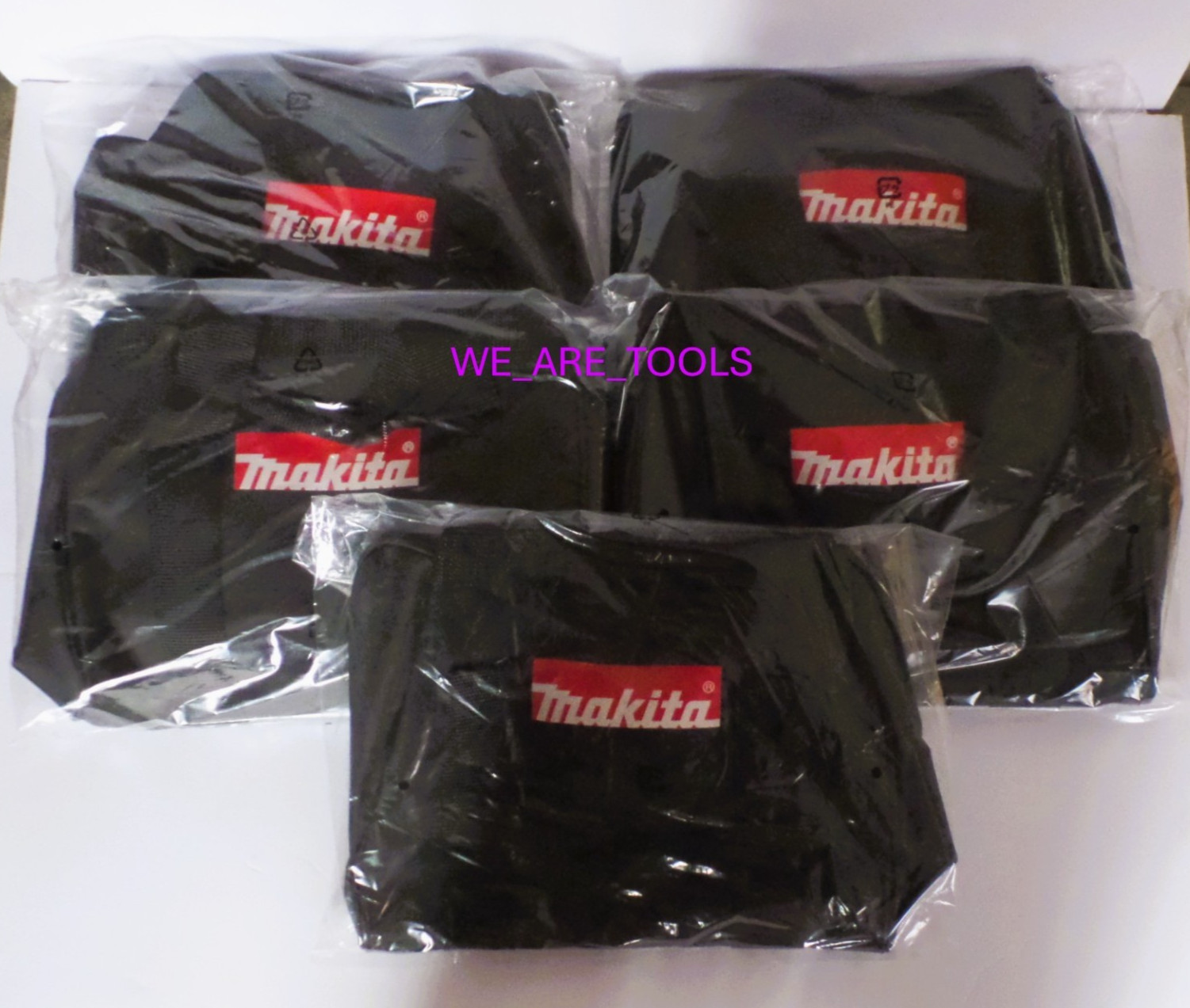 (5) Makita BLACK 11″x 9″ x 11″ Tool Bag/Case with Handles For 18V Drill, Strap