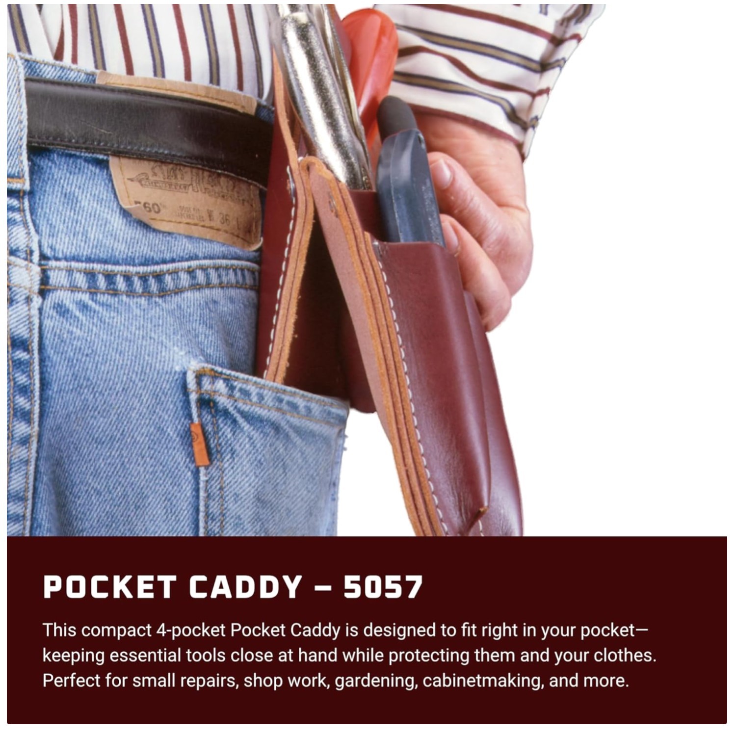 Brown Pocket Caddy – Belt Compatible