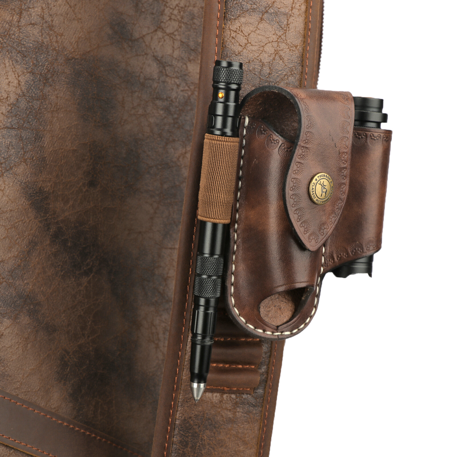 Tourbon Leather Knife Sheath EDC Pliers Belt Pouch Multitool Pocket Tool Holster