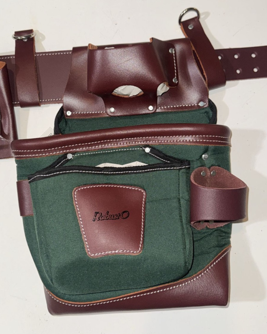 Top Grain Leather and Ballistic Combo(Green and Cherry)