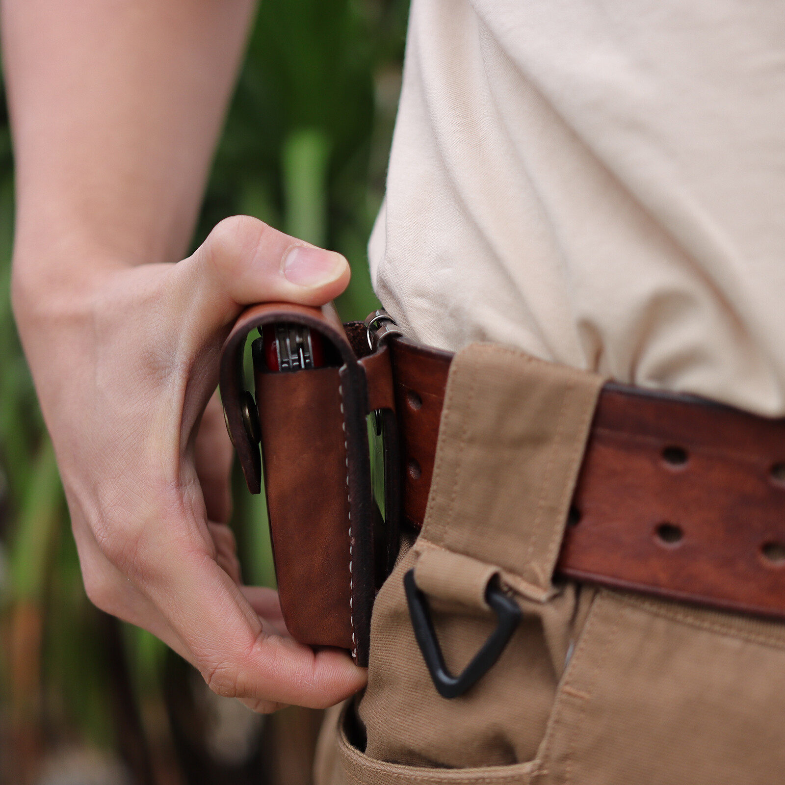 Tourbon Leather Knife Sheath for Folding Horizontal Trapper Knife Belt Holster