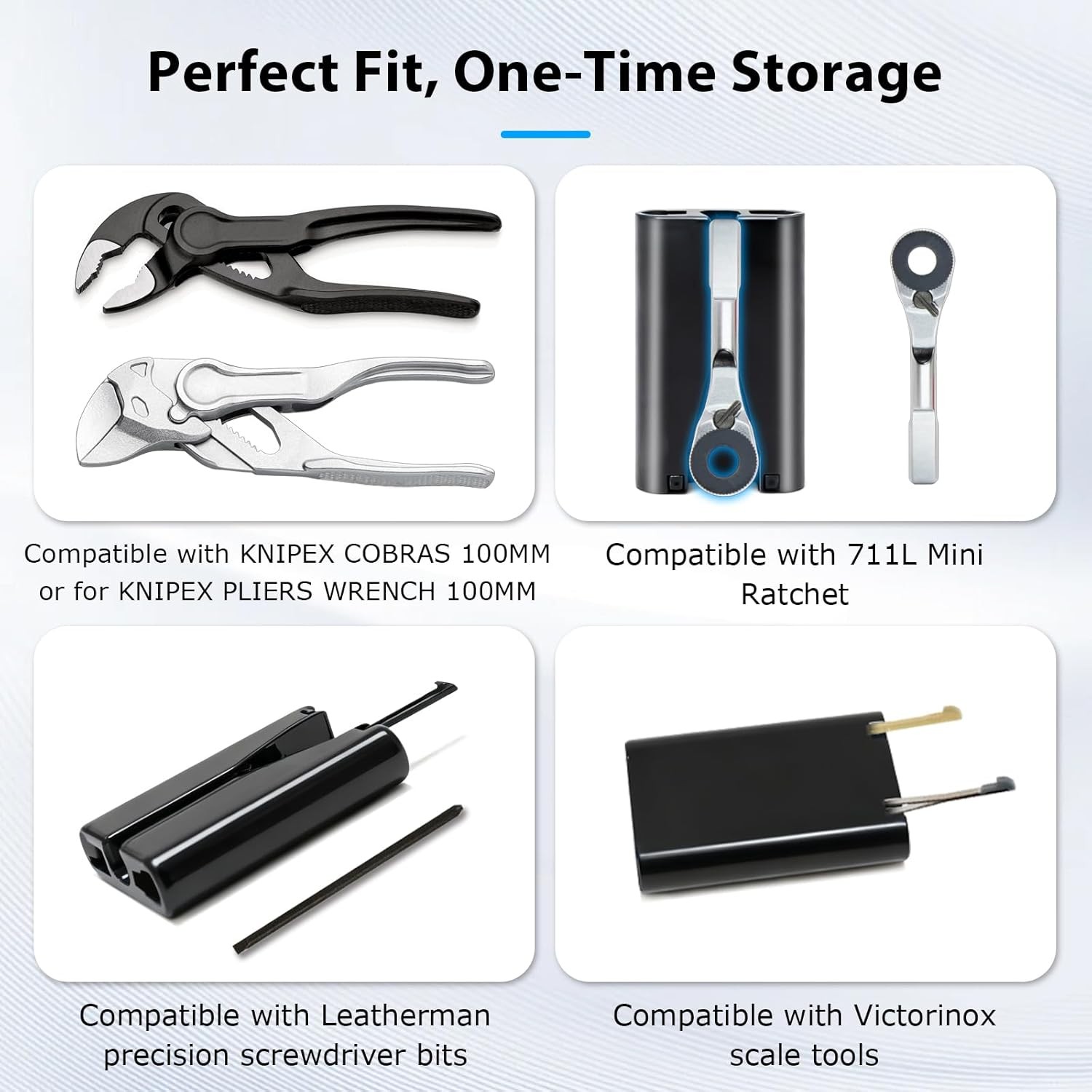 Two mini tool organizers, compatible with Knipex 100mm pliers