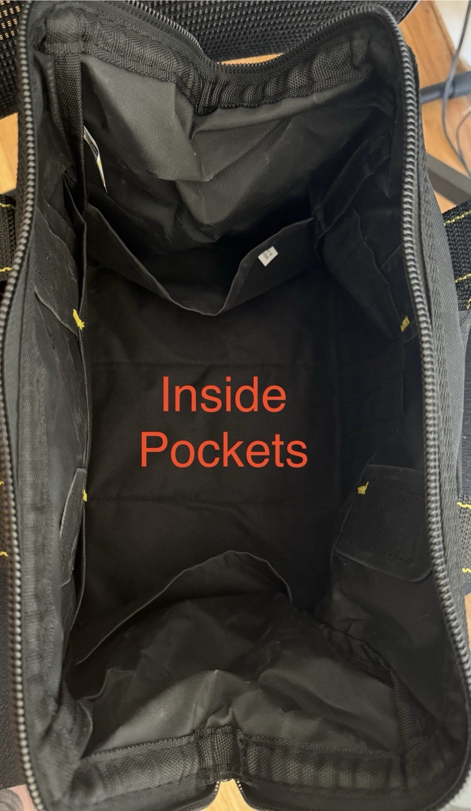 VOYAGER 12 in. Heavy Duty Tool Bag 21 Pockets 24 Lb Capacity Black #61467 NWT