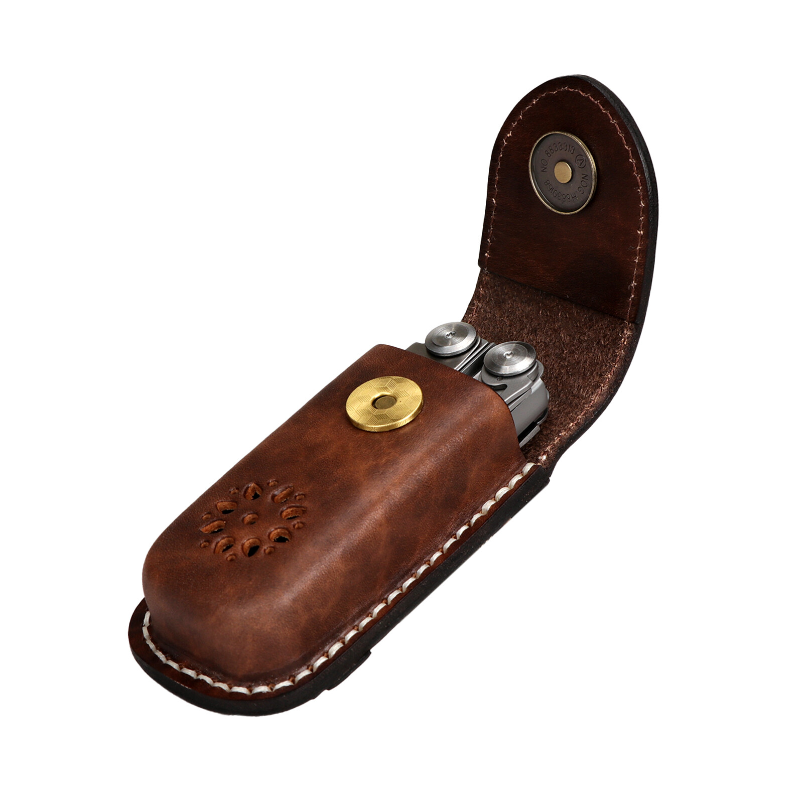 TOURBON Leather Pocket Knife Sheath Folding Knives Case Belt Pouch-Clearance