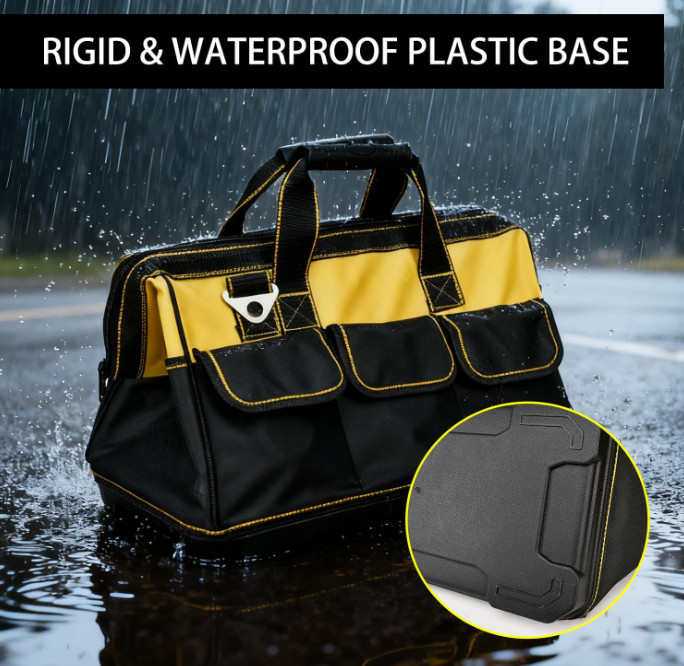 Bolsa Herramientas 16” Resistente 16 Bolsillos Correa Ajustable Base Impermeable