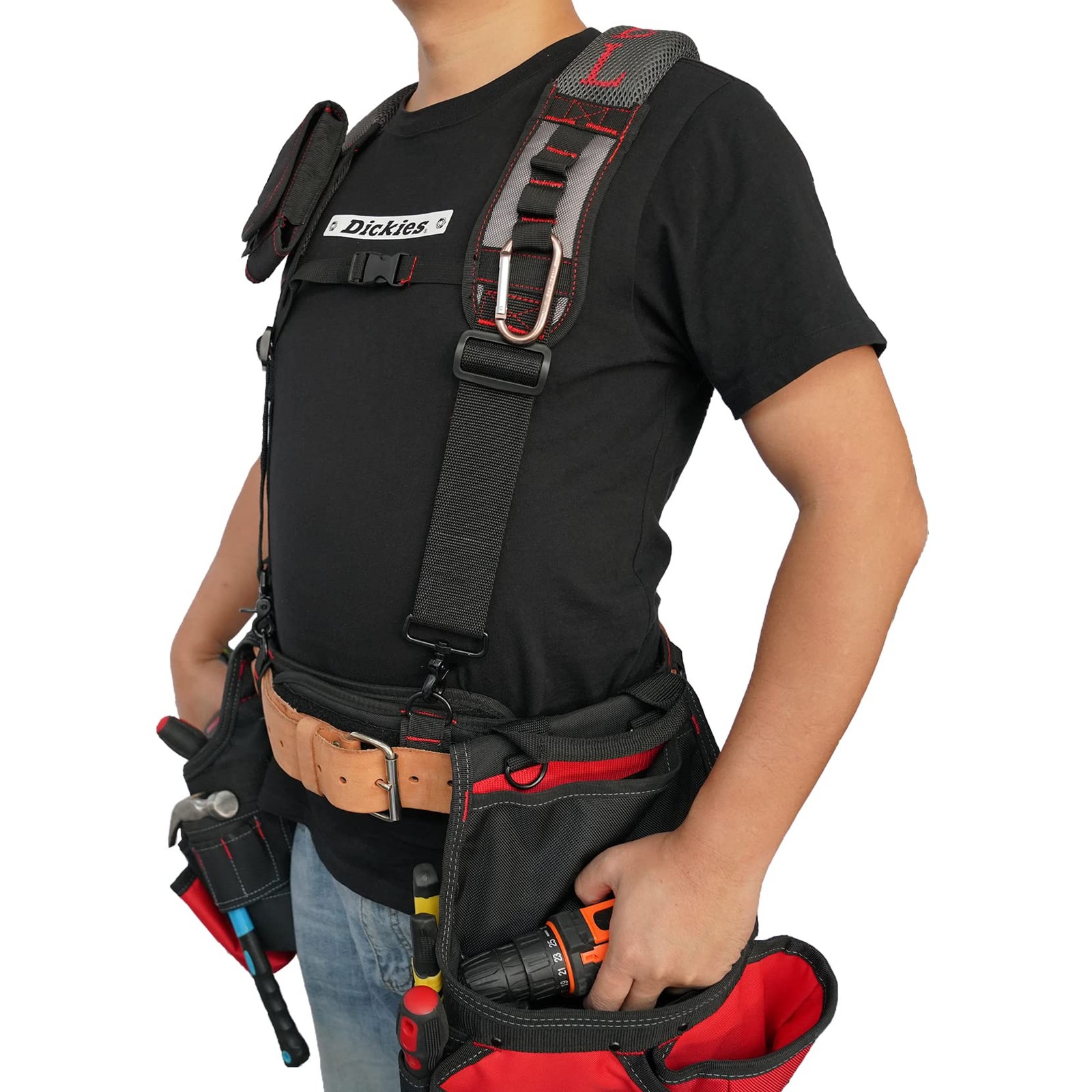 MELOTOUGH Gel Padded Tool Belt Suspenders Work Belt Suspender Tool Belt Suspende