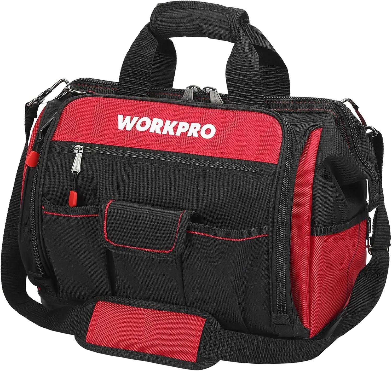 Durable 16″ Tool Organizer Bag with Rubber Base & 46 Pockets for Professionals