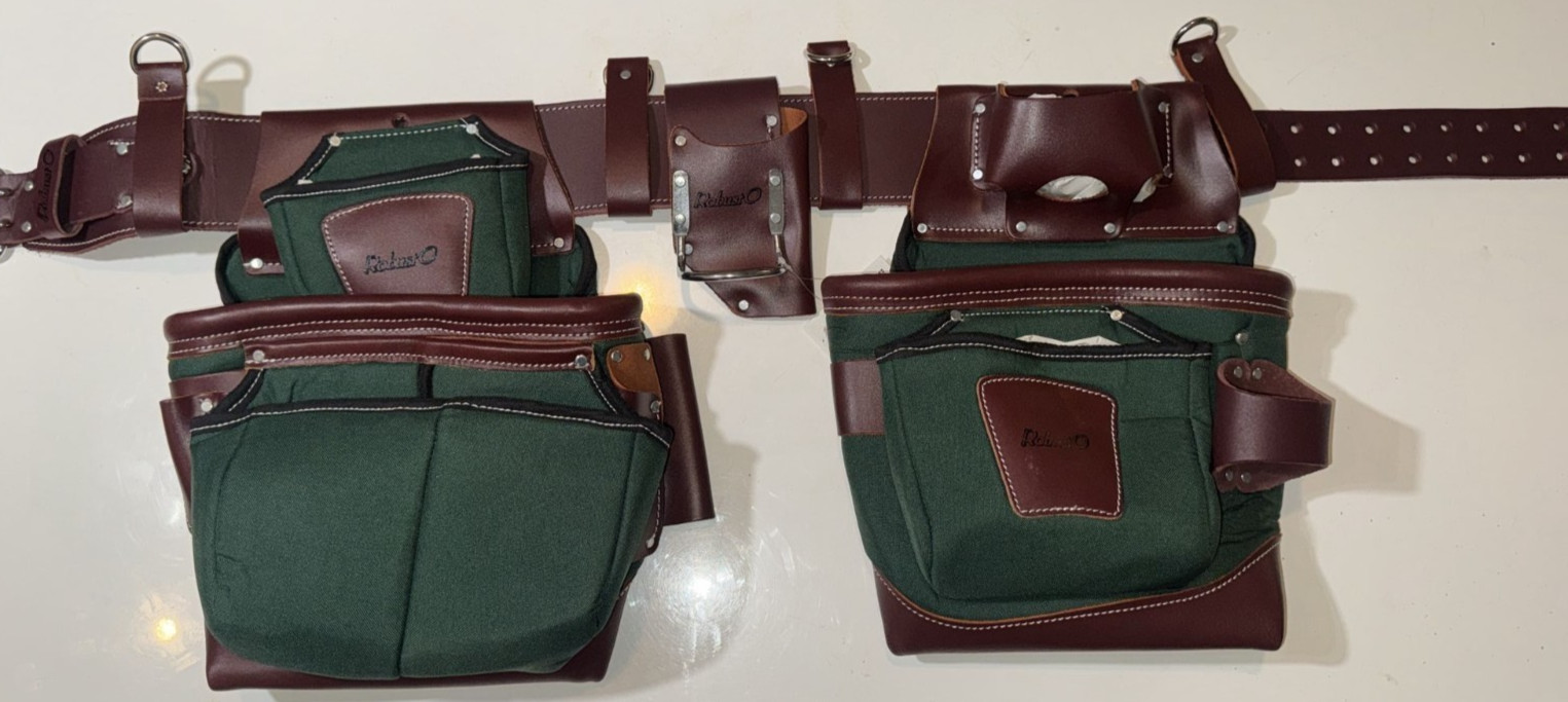 Top Grain Leather and Ballistic Combo(Green and Cherry)