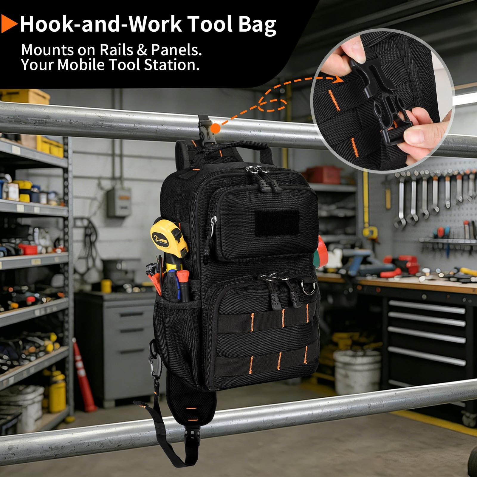 Rexmore Tactical Electrician & HVAC Tool Chest Bag with 3 Point Harness 15