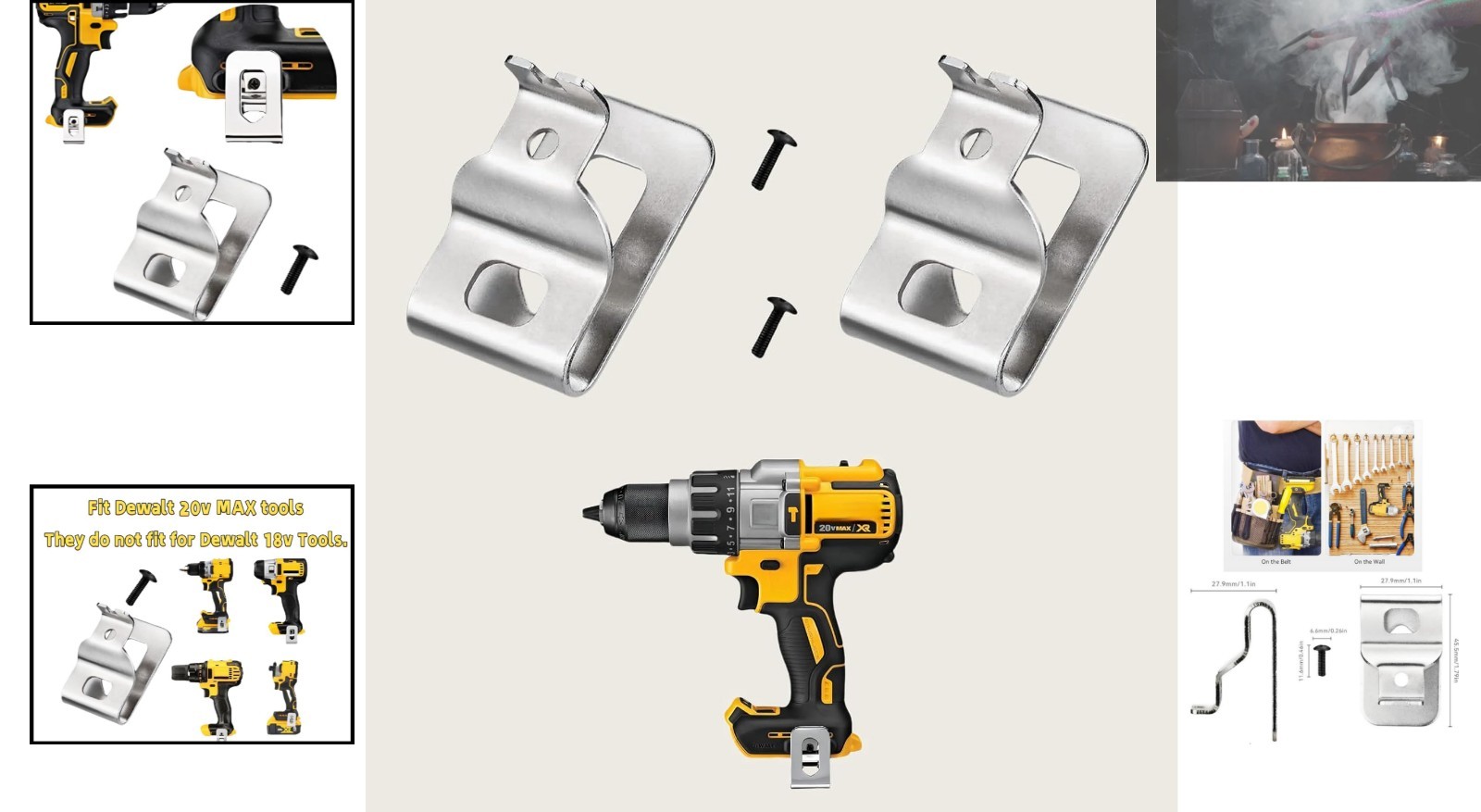 Stainless Steel Belt Clips for DeWalt 20V MAX Tools – 2pcs, Reliable & Durable