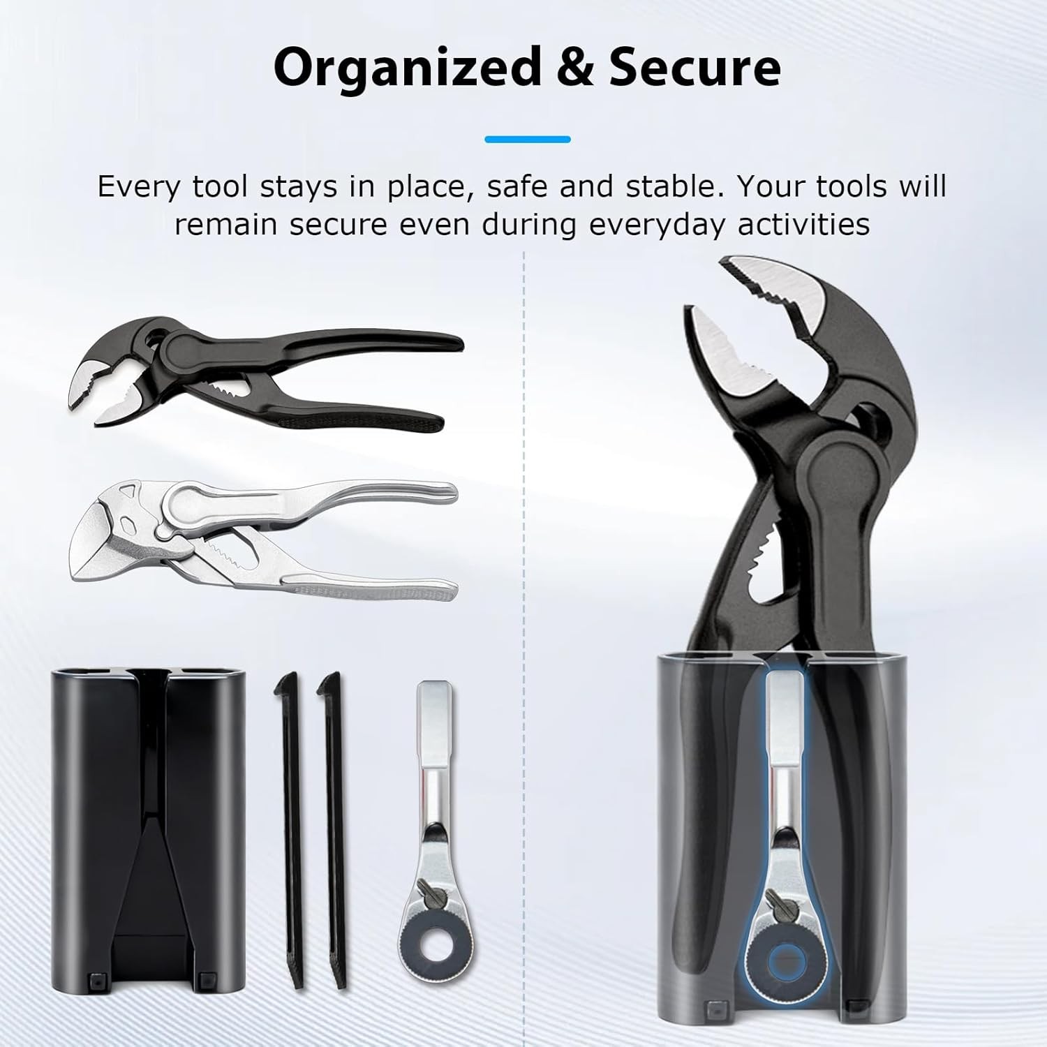 Two mini tool organizers, compatible with Knipex 100mm pliers