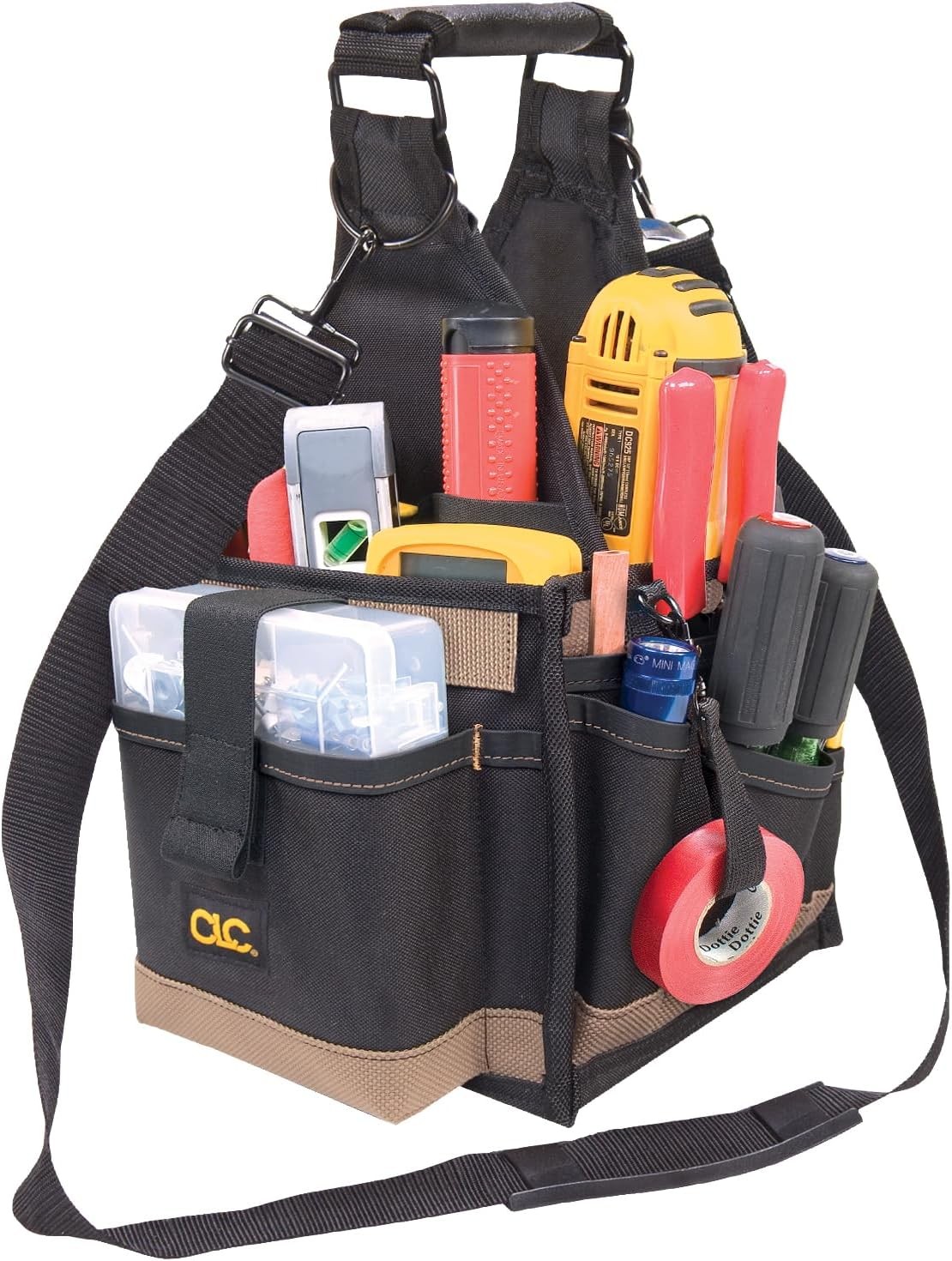 CLC Custom LeatherCraft 1528 Large Electrical and Maintenance Tool Carrier,Black