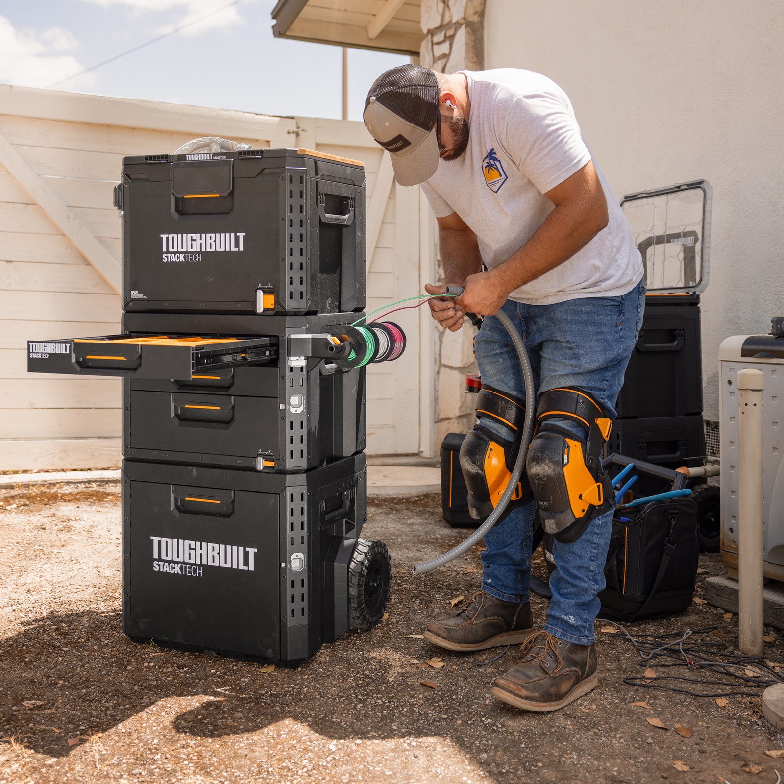 ToughBuilt StackTech 1-Drawer Rolling Locking Box, Tool Storage & Gear Organizer