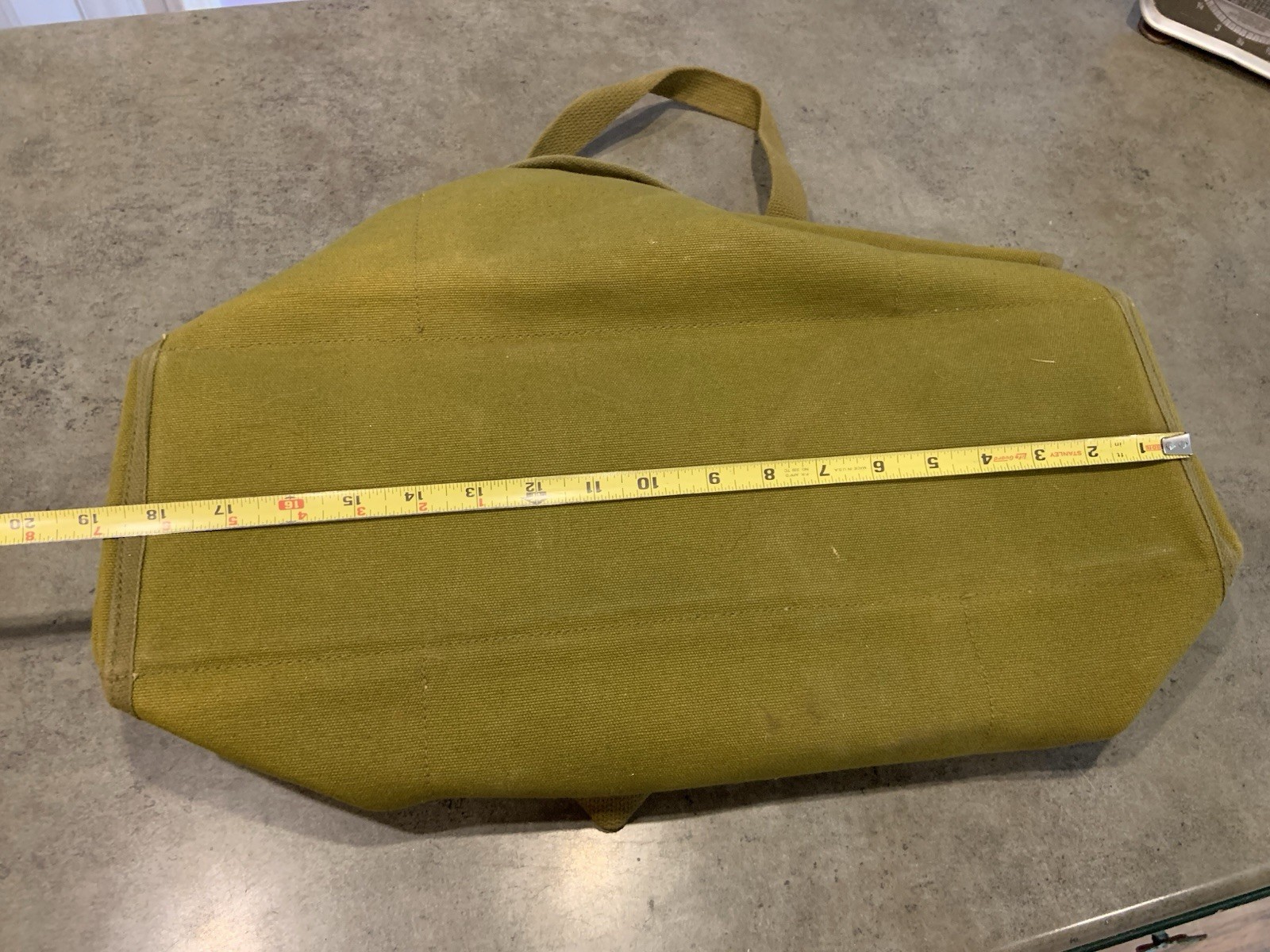 Vtg Military Style Mechanics Tool Bag Olive Green Heavy Cotton Canvas Sturdy