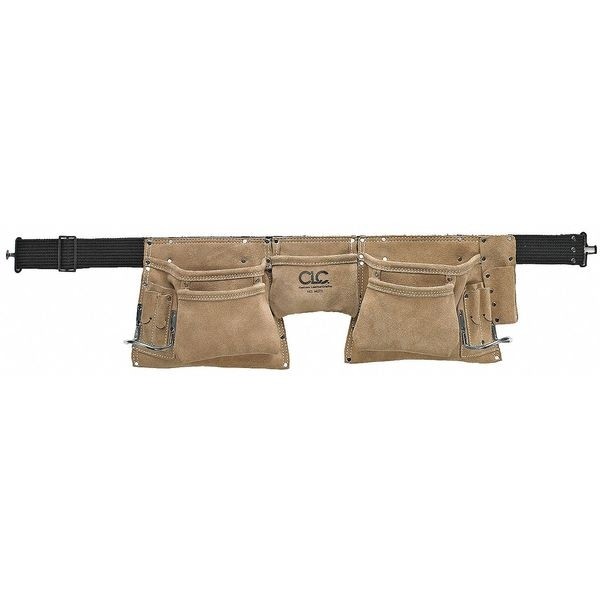 Clc Work Gear Drl91 Tool Pouch, Tool Holster, Tan, Leather, 3 Pockets