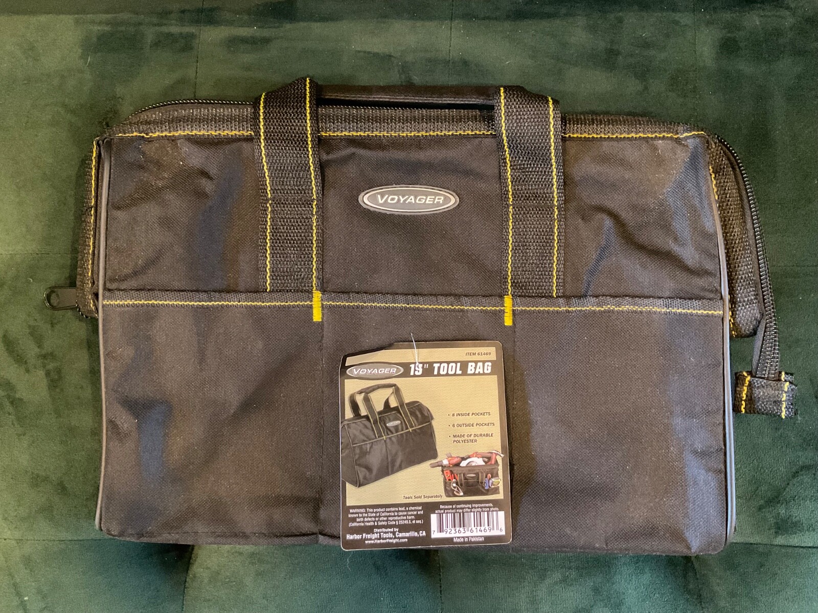 Voyager 15” Tool Bag 14 Pockets Portable Black Polyester Zipper New NOS NWT