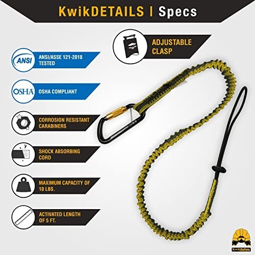 Heavy Duty Tool Lanyard 3 Pack – ANSI OSHA Compliant, Coiled Bungee, 10lb Limit