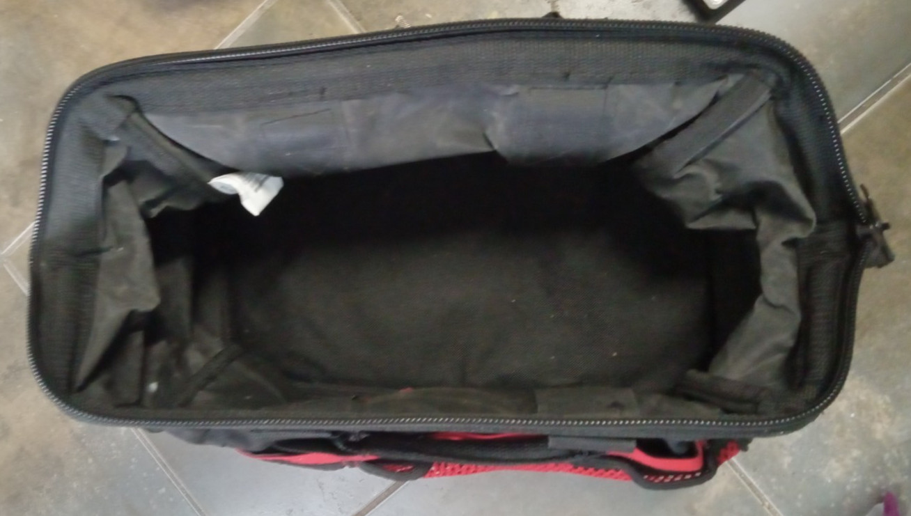 Craftsman Tool Bag 100% Poly Zipper Tote Carrying Bag 8″x8″x 12″ Black/Red Nice!