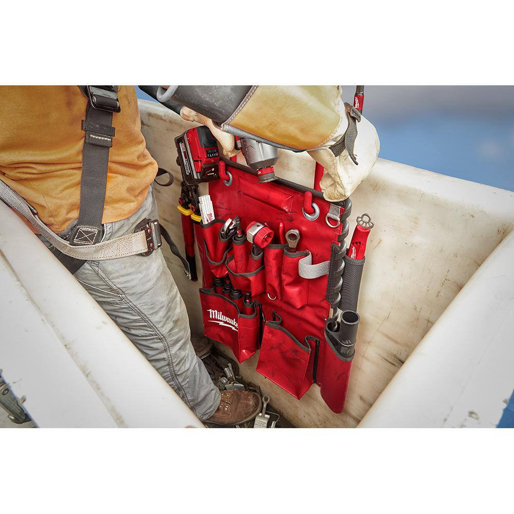 Lineman’S Compact Aerial Tool Apron with 3 In. Bucket Hooks