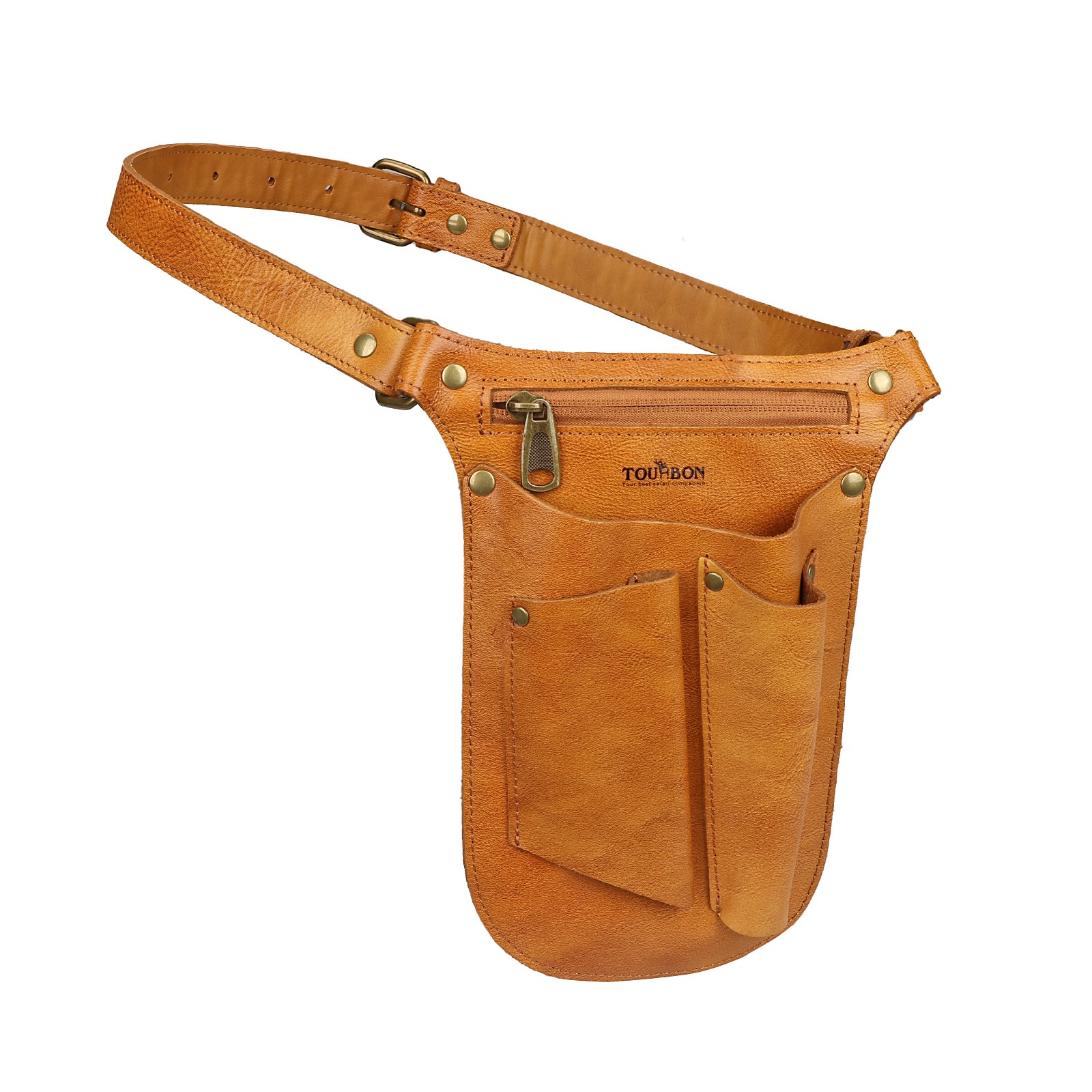 TOURBON Leather Gardening Belt Florist Bag Organizer Phone Case Gift for Her