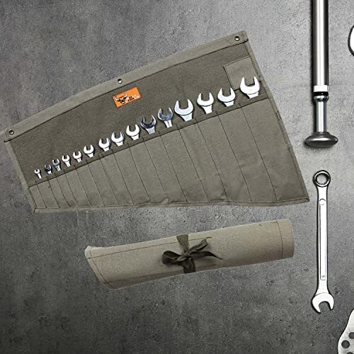 Wrench Roll Up Canvas Bull Tools Holder Storage Organizer 16 Pockets