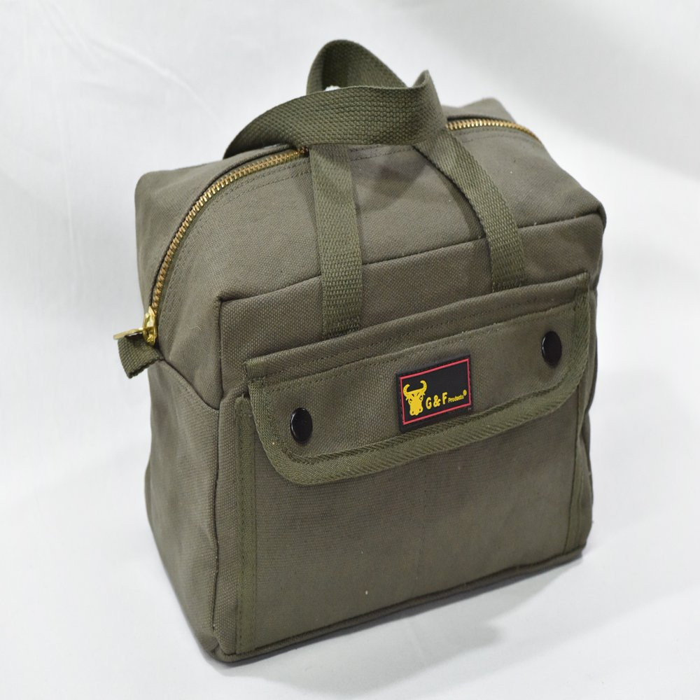 Heavy Duty Ample Storage Tool Bag Brass Zipper and Side Pockets Bag Cars Garden