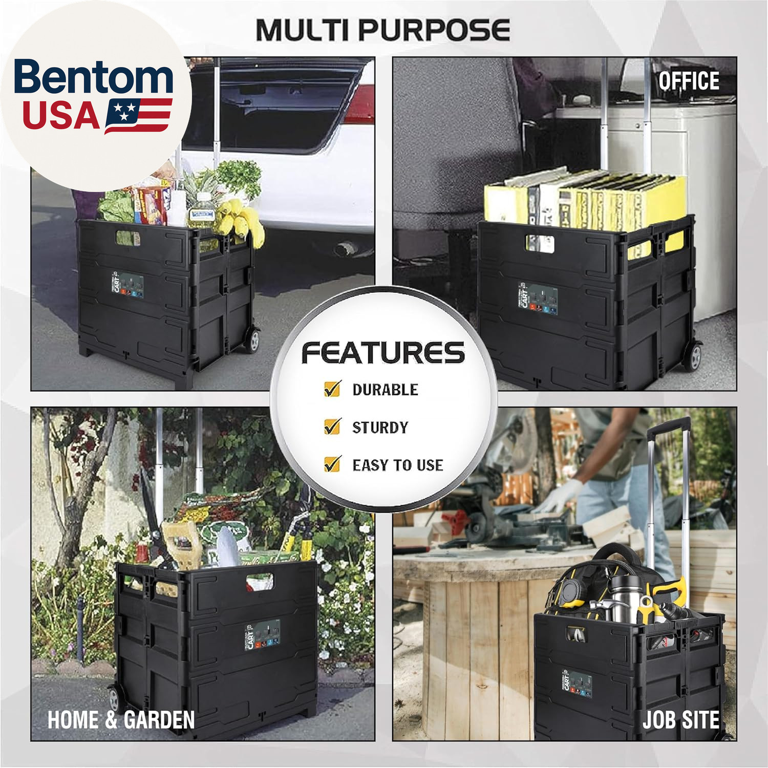 85-010 Grand Pack-N-Roll Portable Tools Carrier with Telescopic Handle, 80 Lb. L