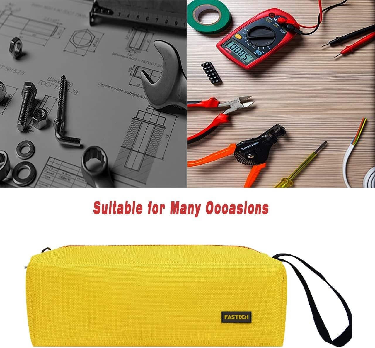 Durable Yellow Zipper Utility Tool Bag – Multi-Purpose Storage Pouch for Tools