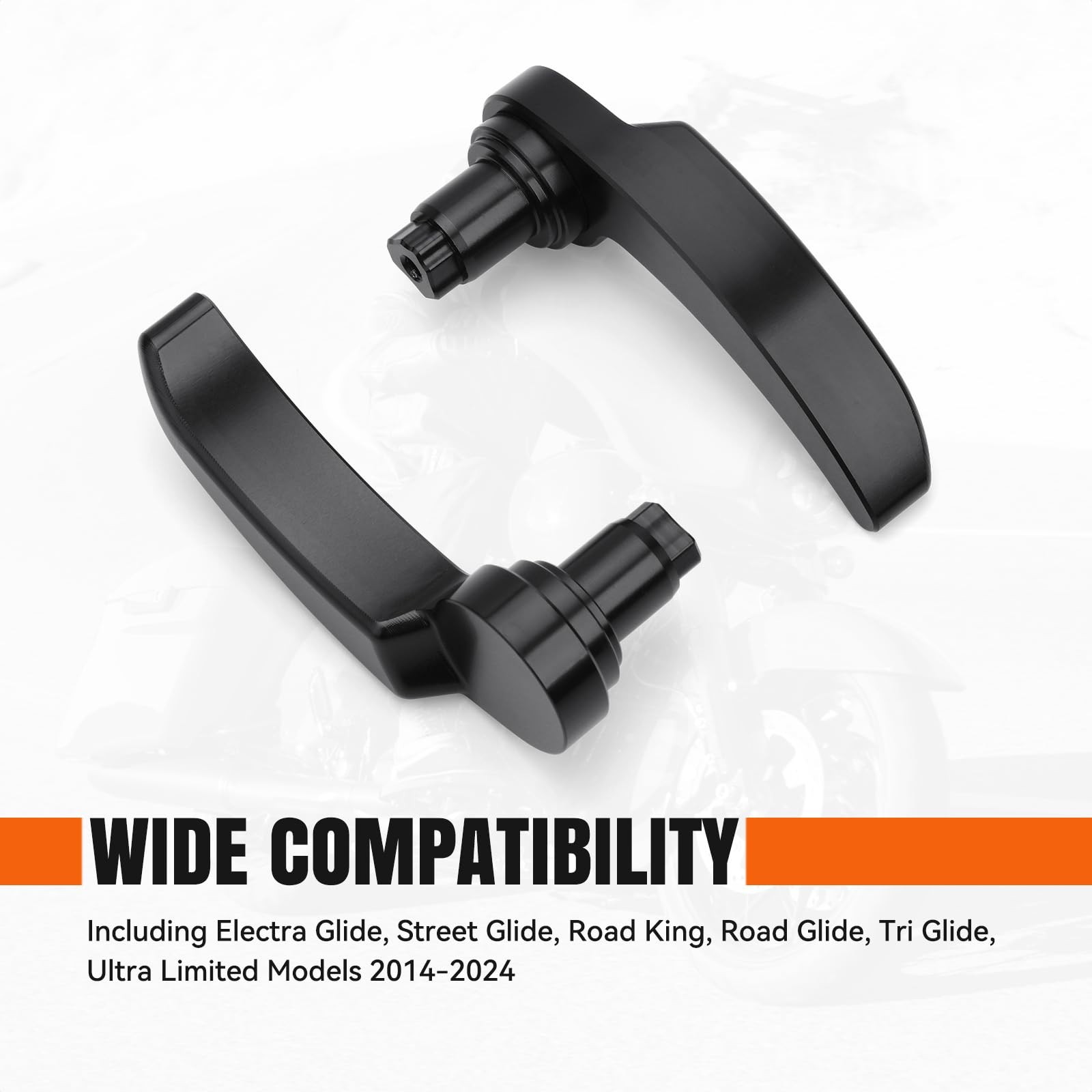 VG MOTO Gloss Black Saddlebag Latch Kit, Stainless Steel Saddle Bag Lid Lifte…