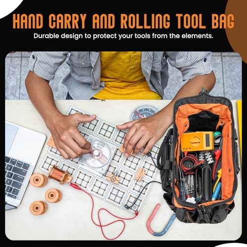 18″ Rolling & Duffle Tool Bag – 2 Pack – Portable with Wheels – Water