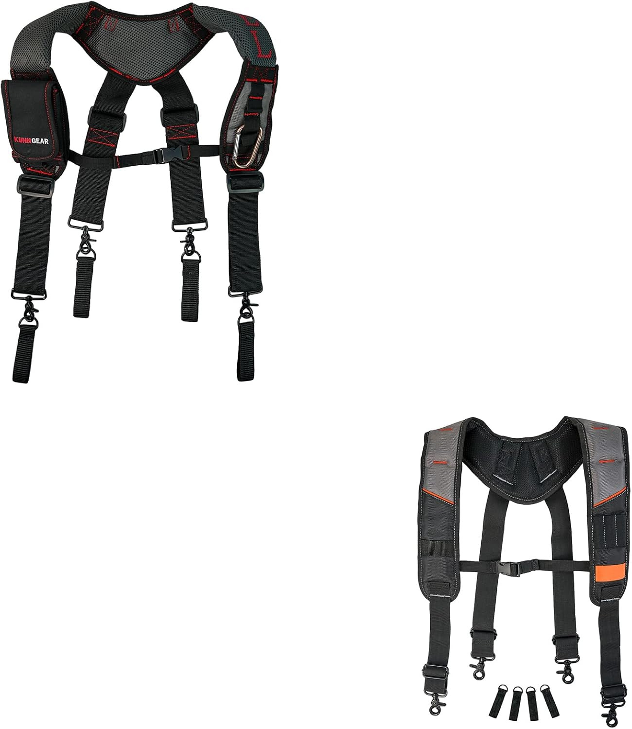 Comfortable Padded Tool Belt Suspenders with Phone Case & Attachment Loops