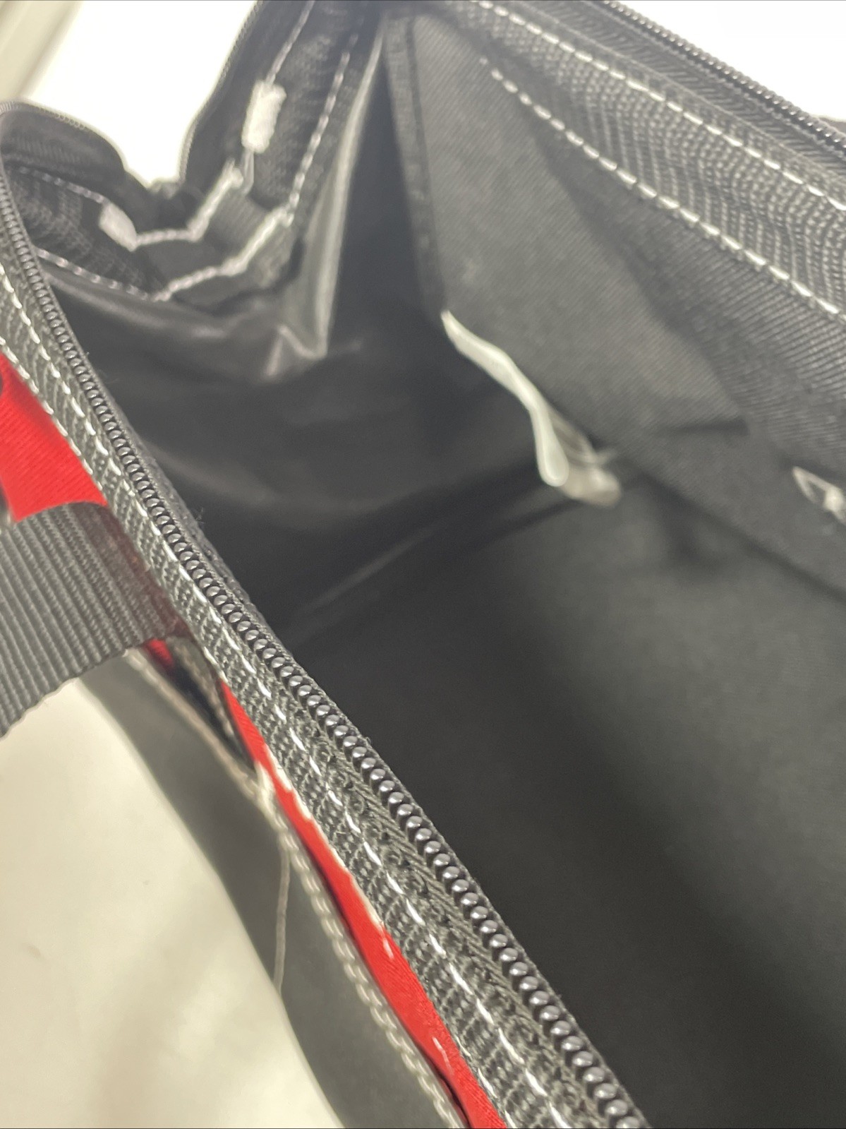 Husky 12-Inch Tool Bag (12 x 9 x 8 inch) Heavy Canvas Red Black Very Good