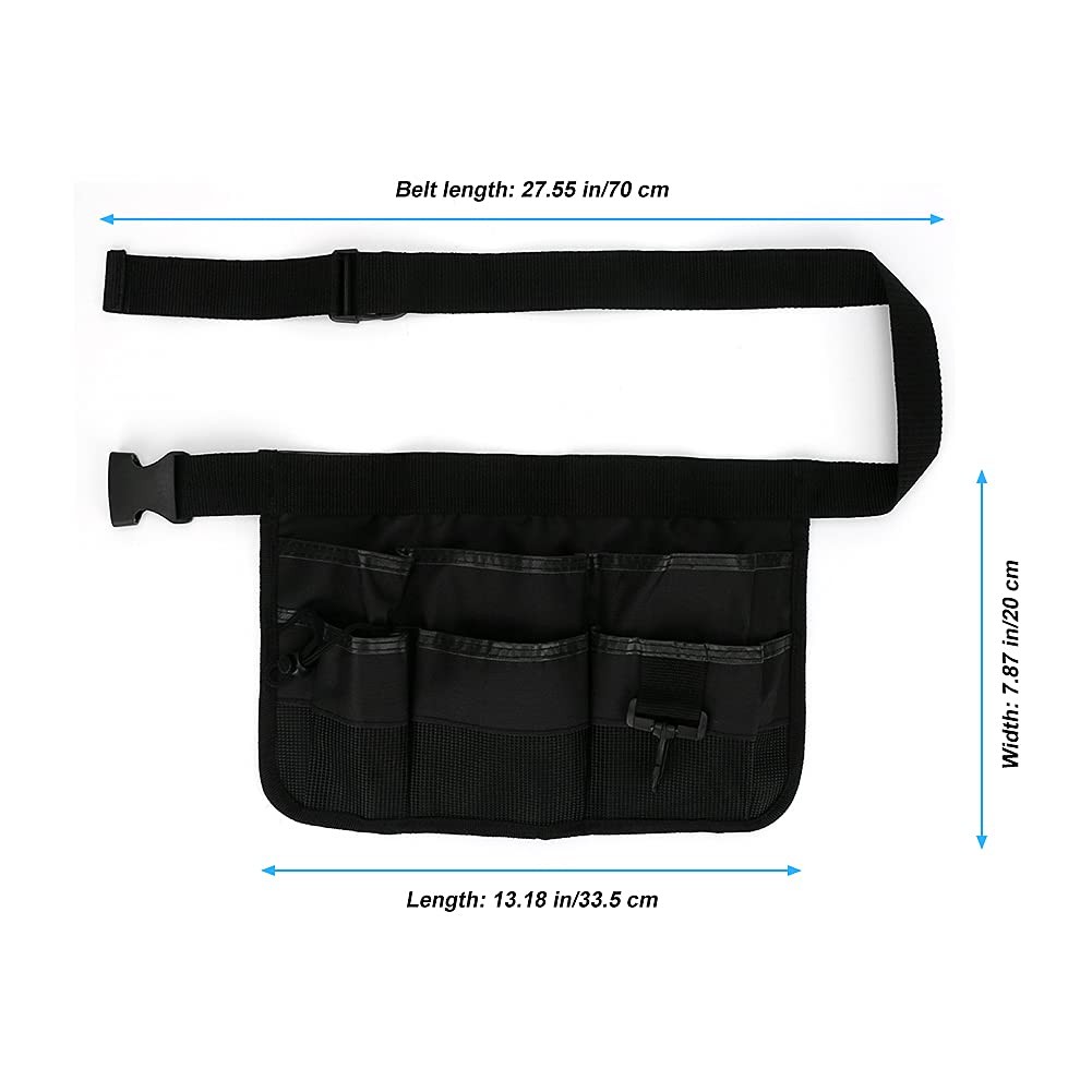 Number-one Gardening Tool Waist Bag Belt, Adjustable Garden Canvas M, Black