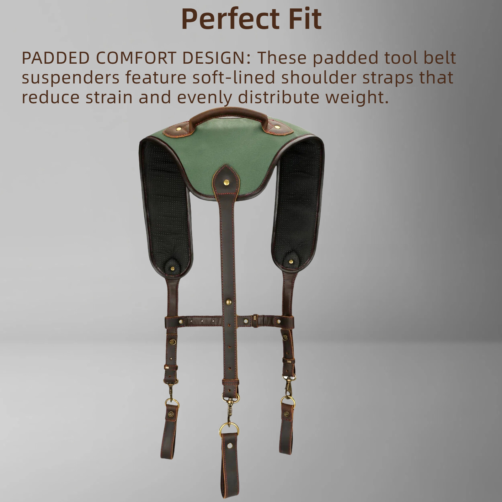 TOURBON Canvas Tool Harness Suspender Carpenter Rig Belt Contractor Holder Strap