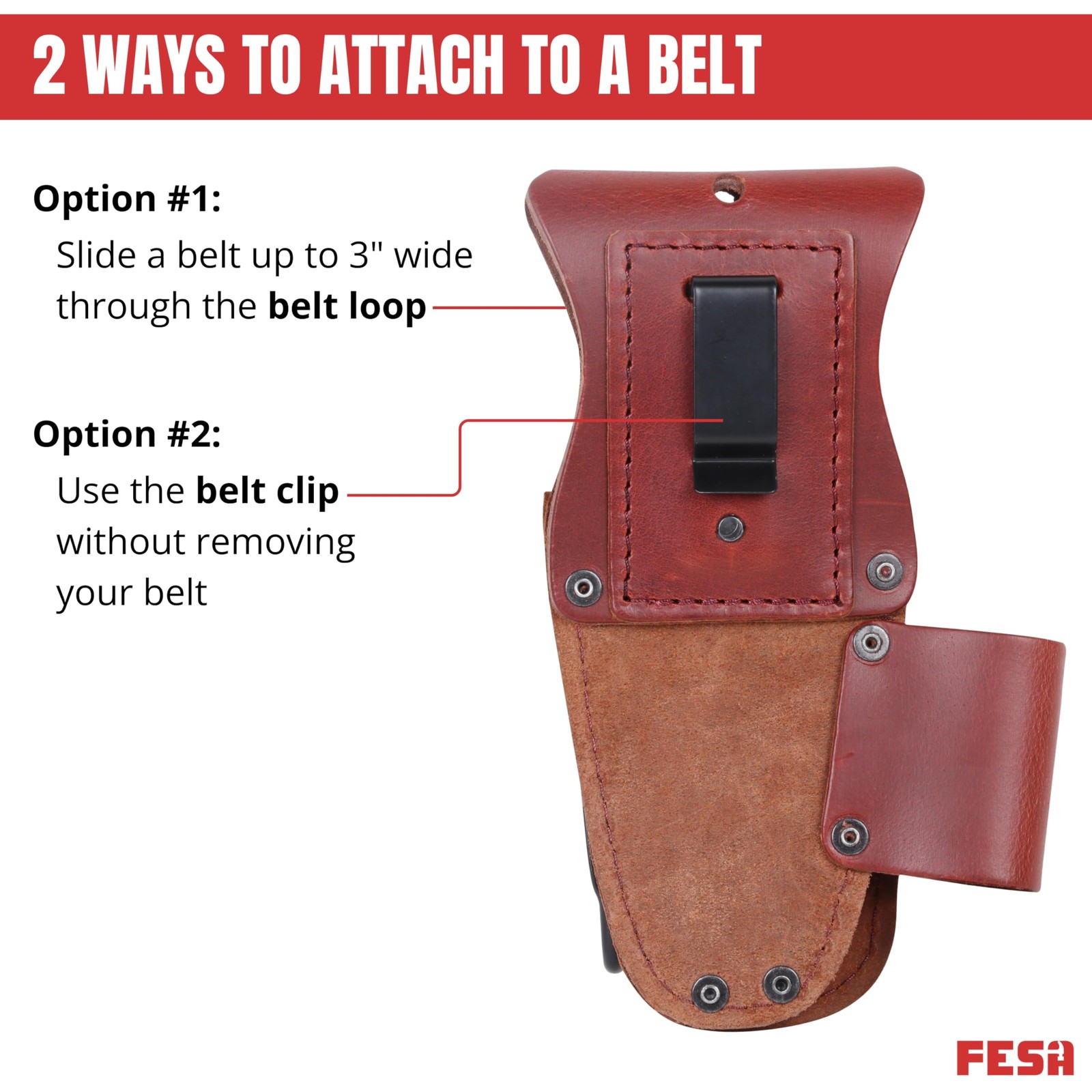 Tool Belt Hammer Holder – Leather Multitool, Pliers & Hammer Holster with Poc…