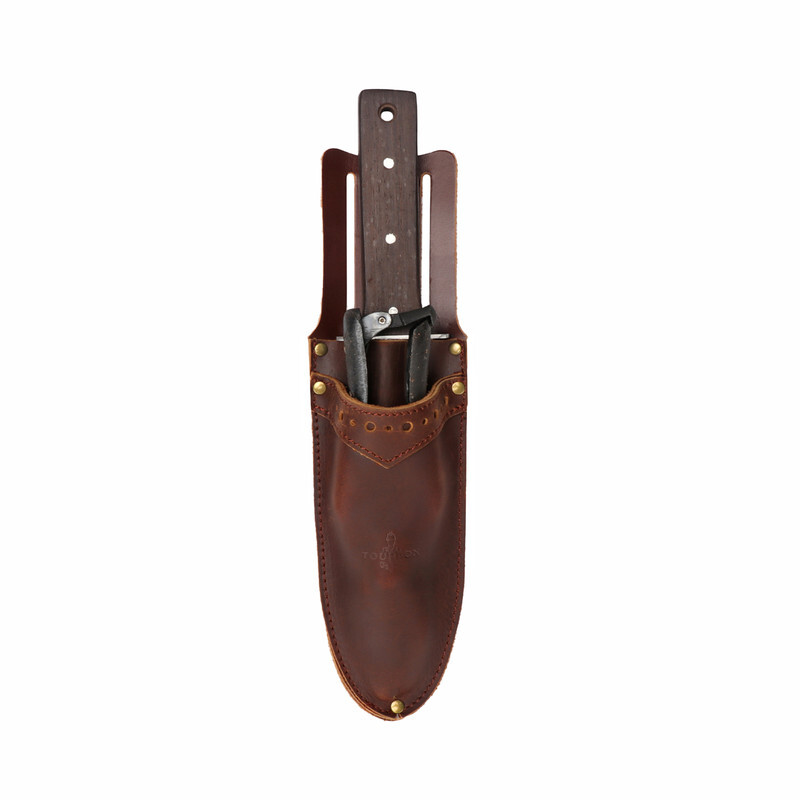 TOURBON Leather Garden Shear Sheath Belt 2 Pocket Pruning Scissors Holster