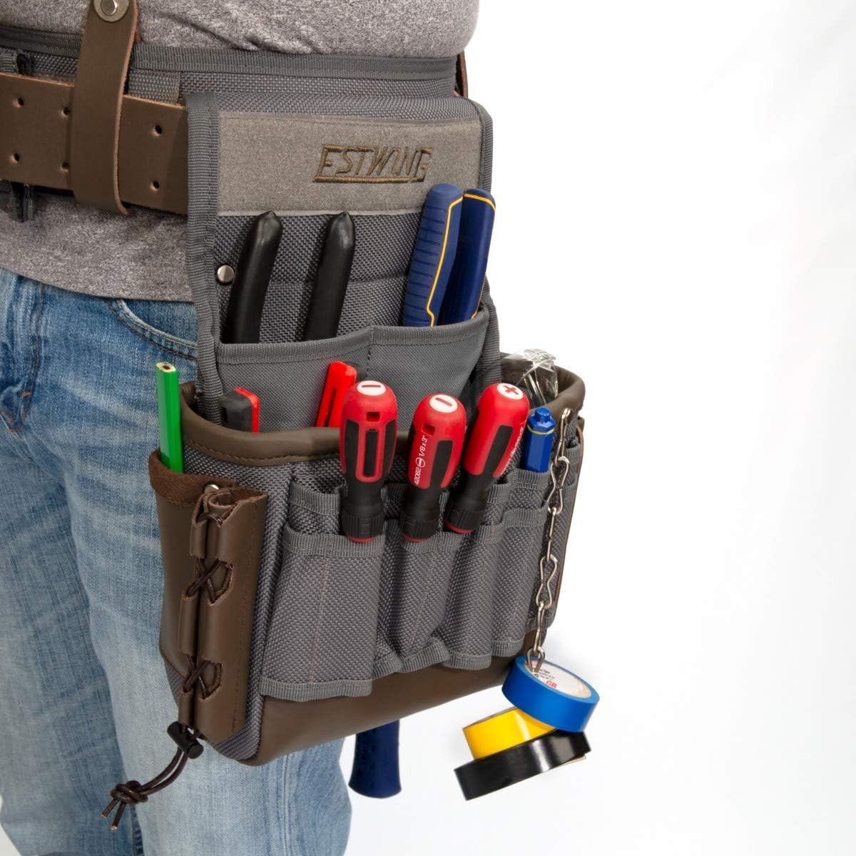 Heavy-Duty 13-Pocket Tool Rig for Electricians – Durable & Comfortable Design