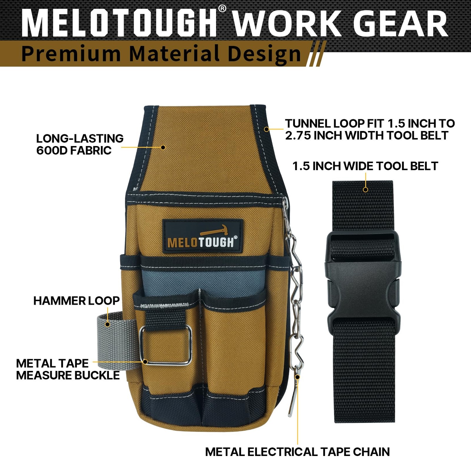 MELOTOUGH Pocket Tool Pouch Tool Belt Pouches with Belt Clip Utility Mini Too…
