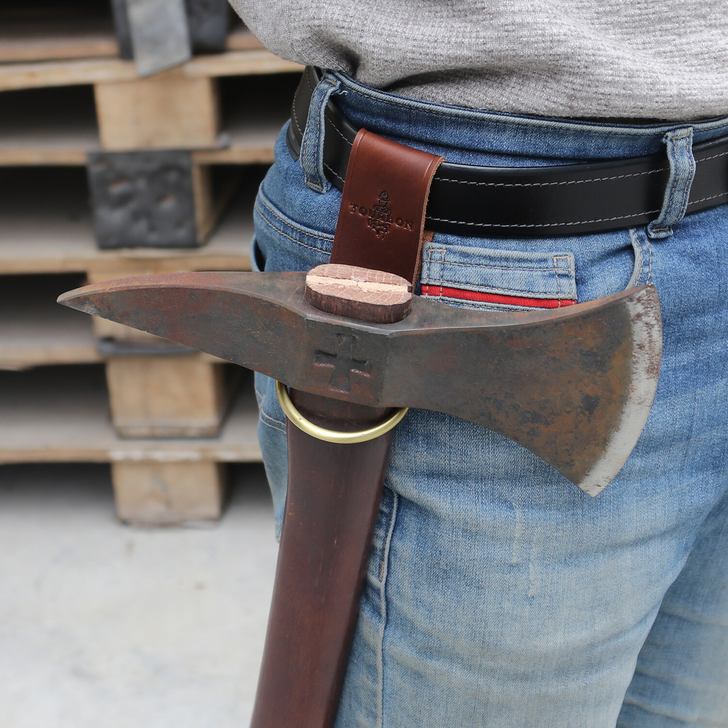 TOURBON Leather Hammer/Wrench/Axe/Trowel Hanger Holster Tool Carry Holder f/Belt