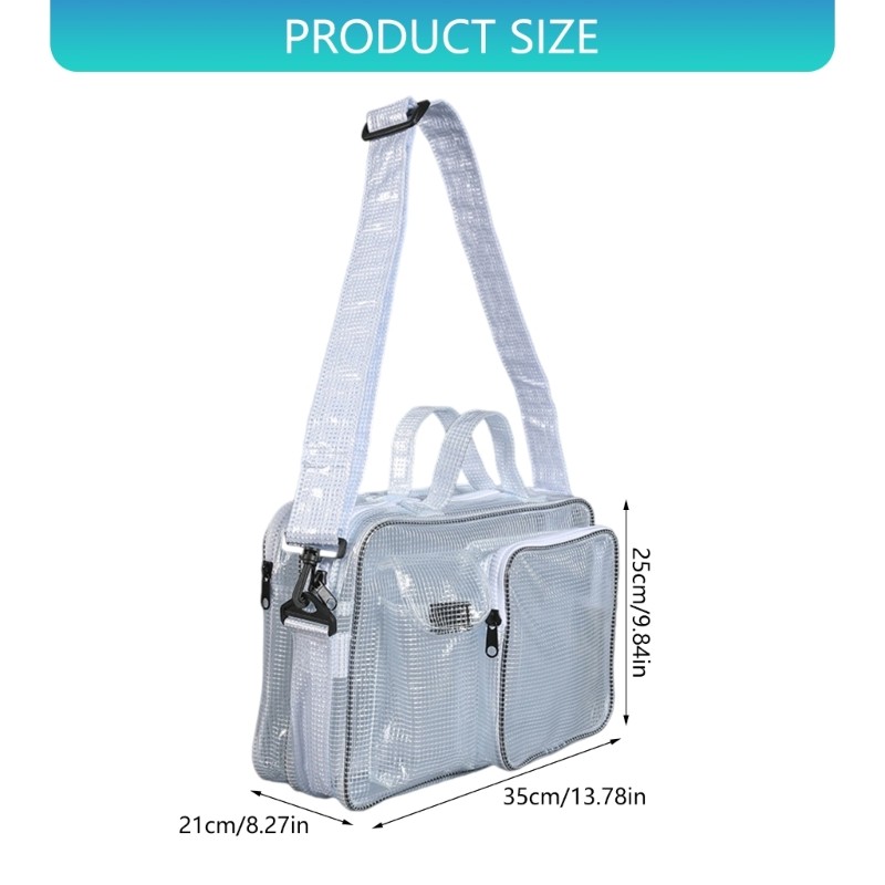 Transparent Crossbody Bag for Cleanroom Engineers Easy Access to Computer Tools